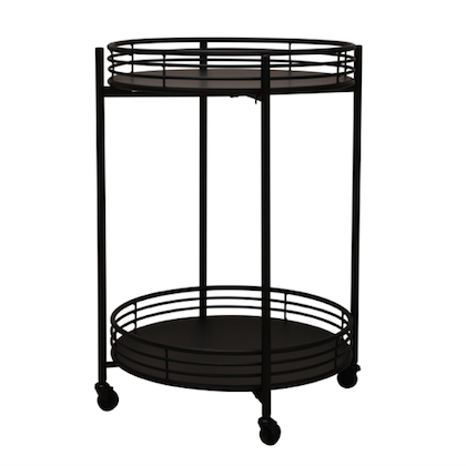 Studio round drinks trolley black