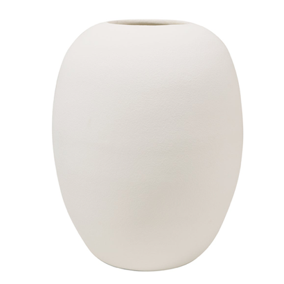 XL terracotta vase white 40cm