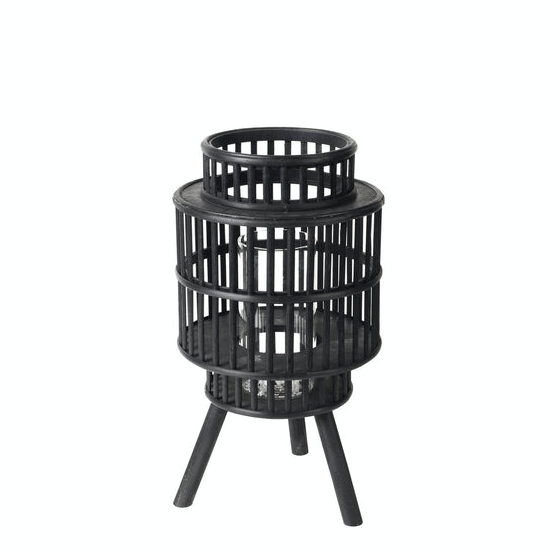 This striking standing bamboo lantern by Broste Copenhagen will add a warm glow to any outdoor setting. Featuring a heat resistant glass candle holder. Dimensions: 28cm wide x 46cm high Please note candle not included.