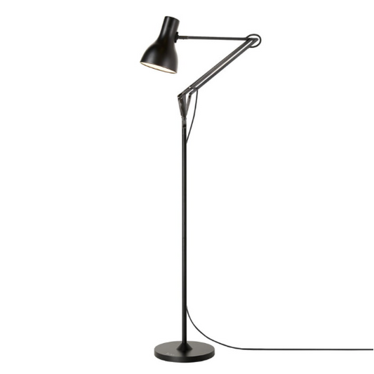 This iconic Anglepoise lamp's perfectly balanced modernist form, and cheeky anthropomorphic demeanour will brighten your mood, and light up your home.  Colour: black   Dimensions: 91cm high 