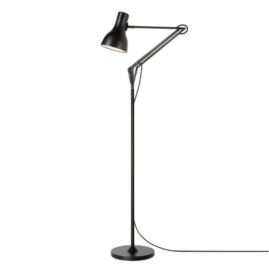 This iconic Anglepoise lamp's perfectly balanced modernist form, and cheeky anthropomorphic demeanour will brighten your mood, and light up your home.  Colour: black   Dimensions: 91cm high