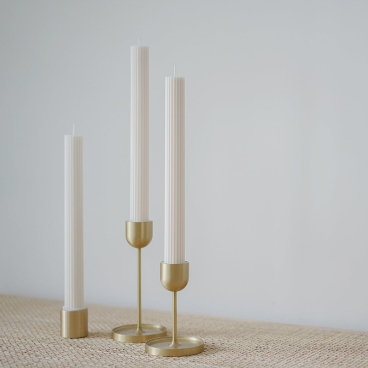 Fountain column candle holder brass