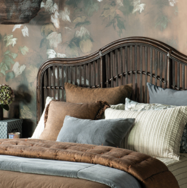 Rattan headboard brown wash