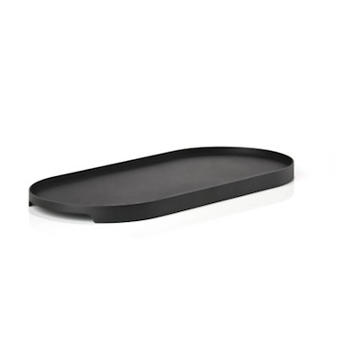 Stainless steel oval tray black