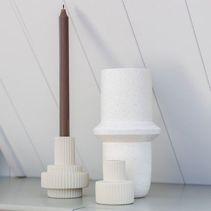 Merdeka candle holder pastel brown
