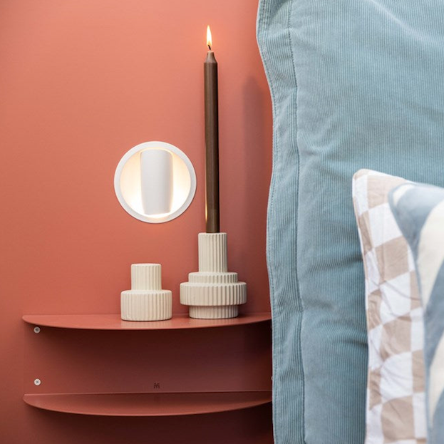 Merdeka candle holder pastel brown