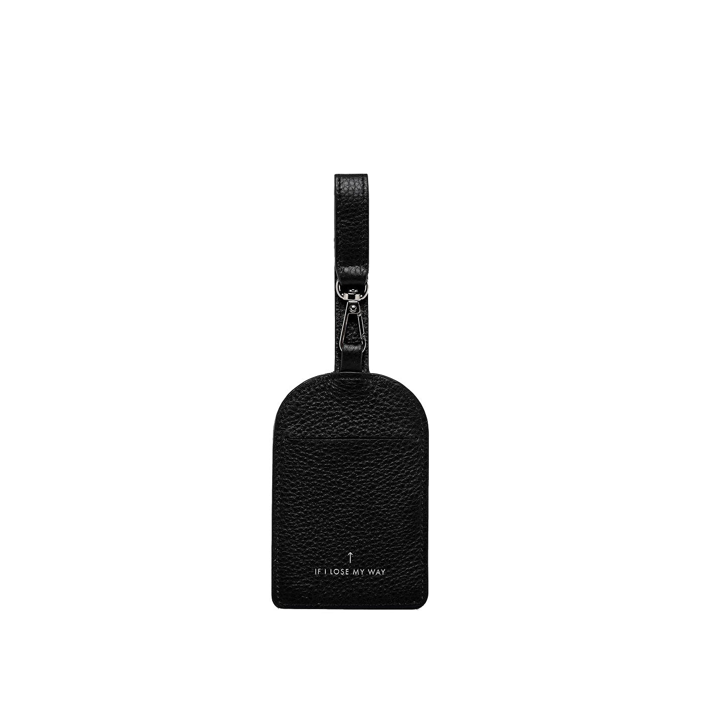 Found you leather luggage tag black