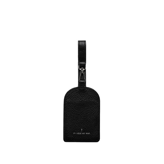 Found you leather luggage tag black