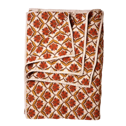 SOW Stevie floral double sided linen quilt