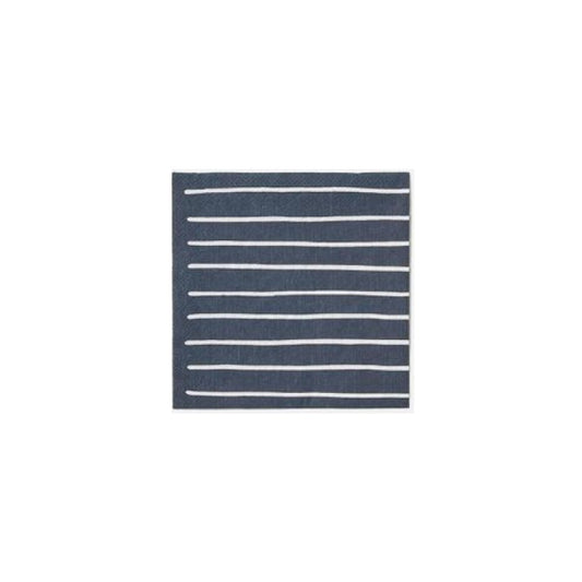 Stripe cocktail paper napkins stripe navy (20)