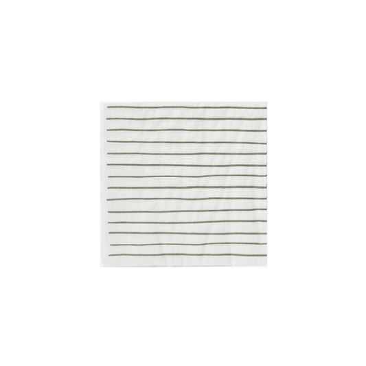 Stripe dinner  paper napkins olive stripe (20)
