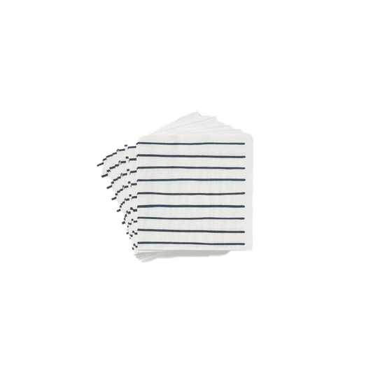 Stripe cocktail paper napkins navy stripe (20)