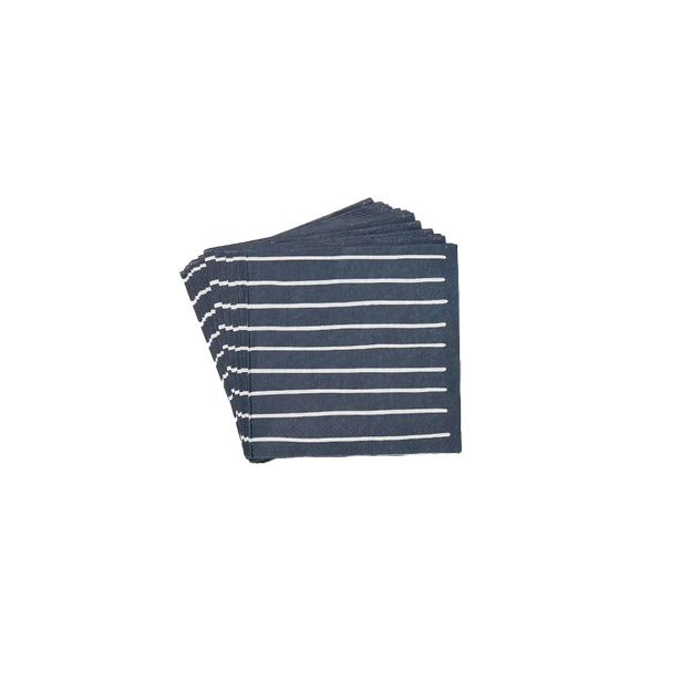 Stripe cocktail paper napkins stripe navy (20)