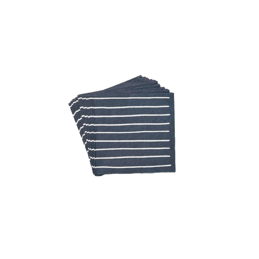 Stripe cocktail paper napkins stripe navy (20)