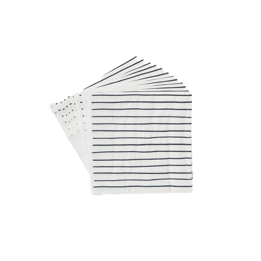 Stripe dinner paper napkins navy stripe (20)