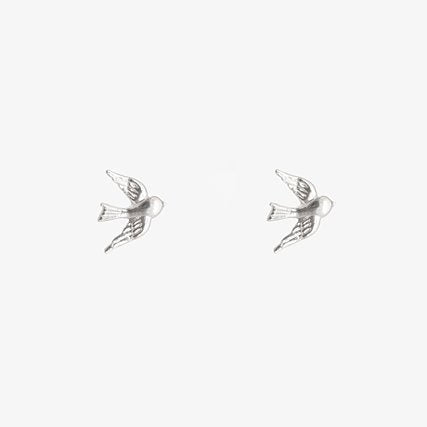 Swallow earrings silver