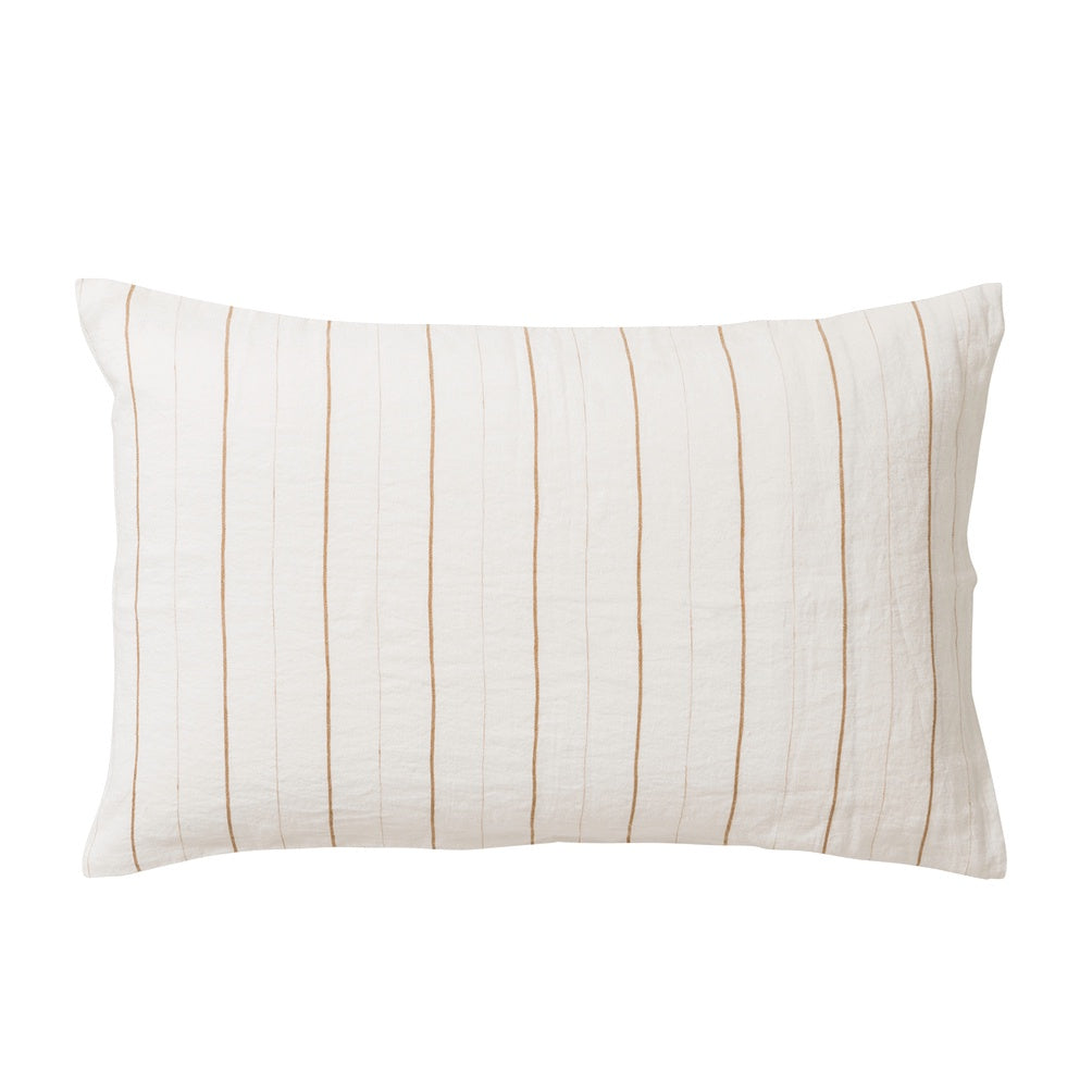 Pair of linen pillowcases miso stripe