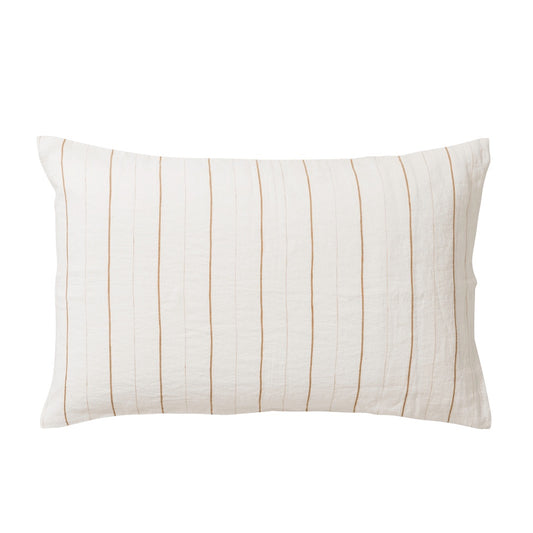 Pair of linen pillowcases miso stripe