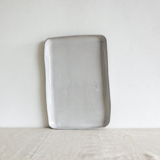 Rectangular platter speckled grey 32cm