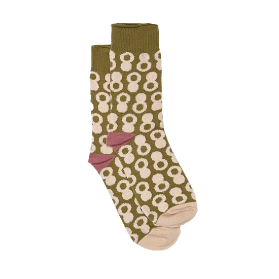 Textured ring socks olive