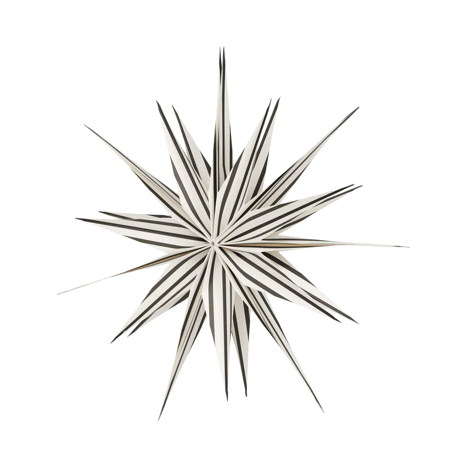 Large hanging star decoration black & white