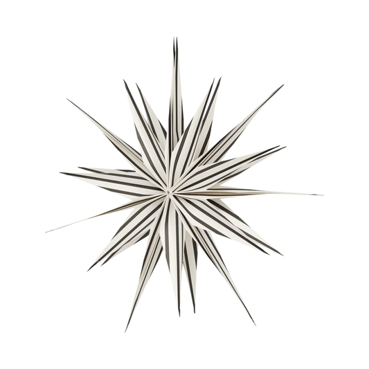 Hanging star decoration black & white 40cm