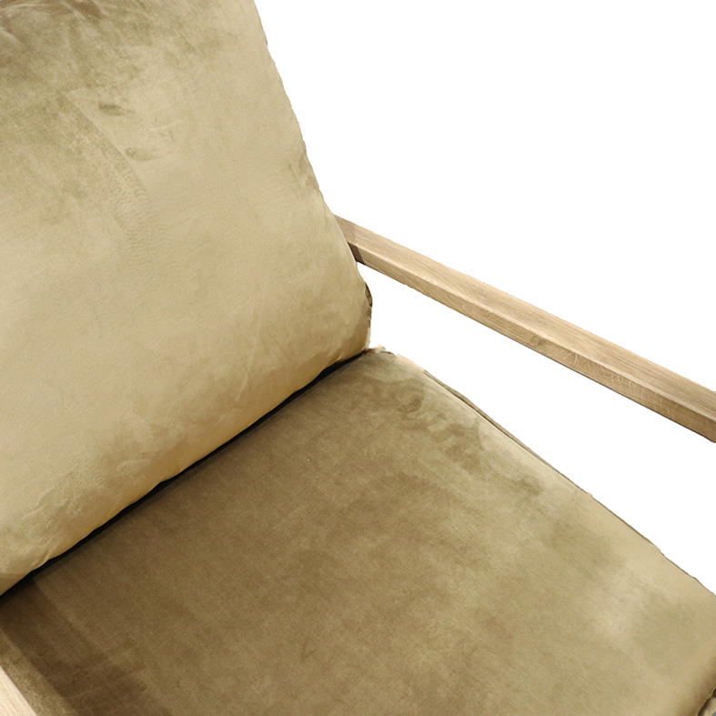 Sling lounge chair velvet golden olive