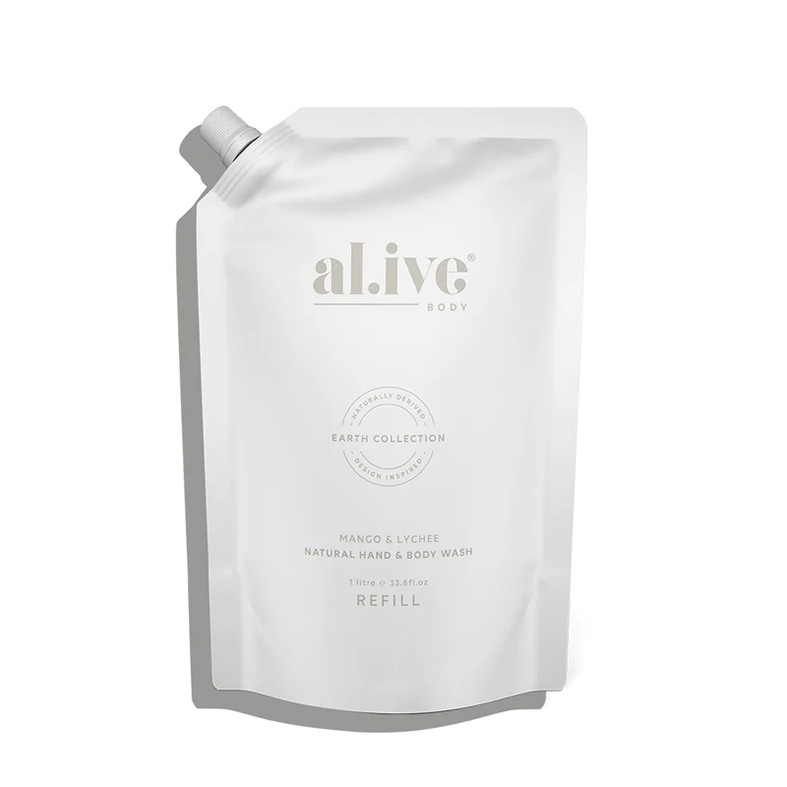 Al.ive hand + body wash refill mango & lychee 1L