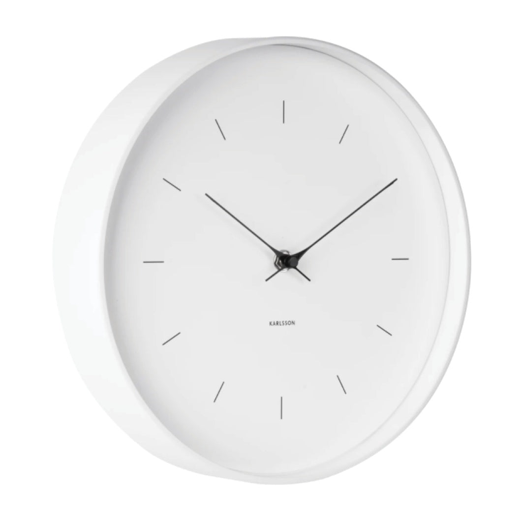 Karlsson butterfly hands wall clock white 27cm