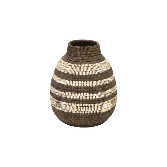 Terracotta vase brown/white 30cm