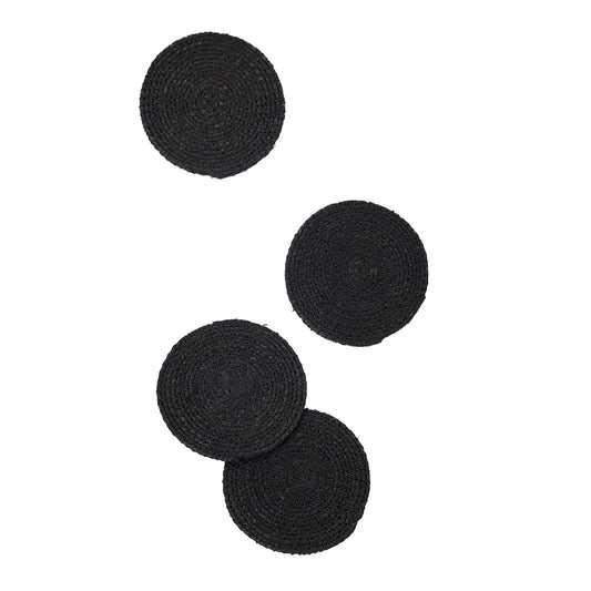 Woven coasters set of 4 black