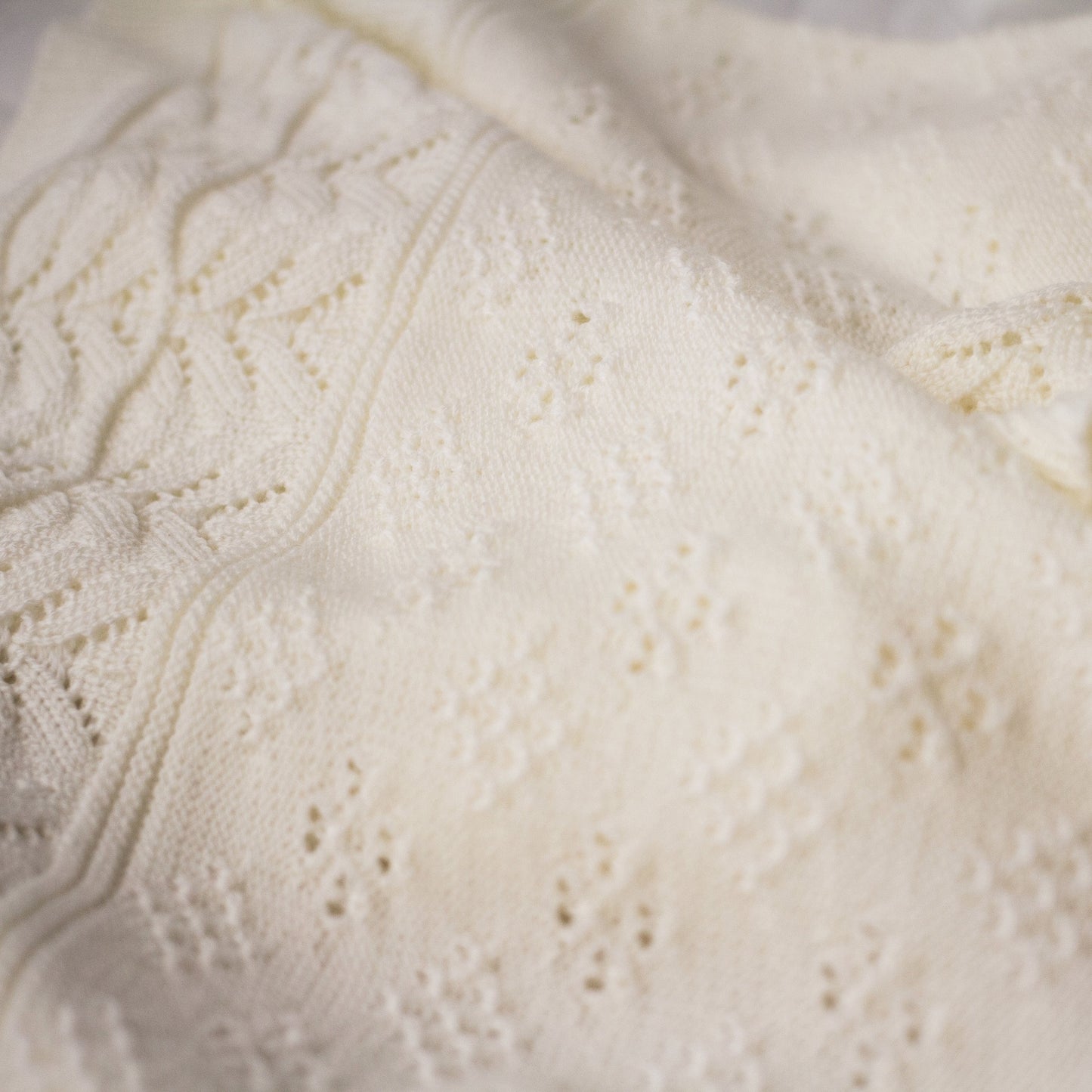 Merino heirloom baby blanket bianco