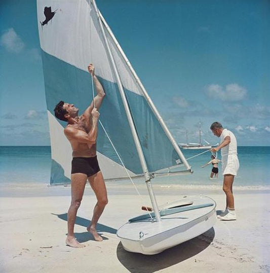 Slim Aarons 'Boating in Antigua' photographic print