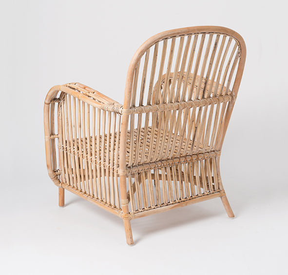 Large rattan armchair whitewash