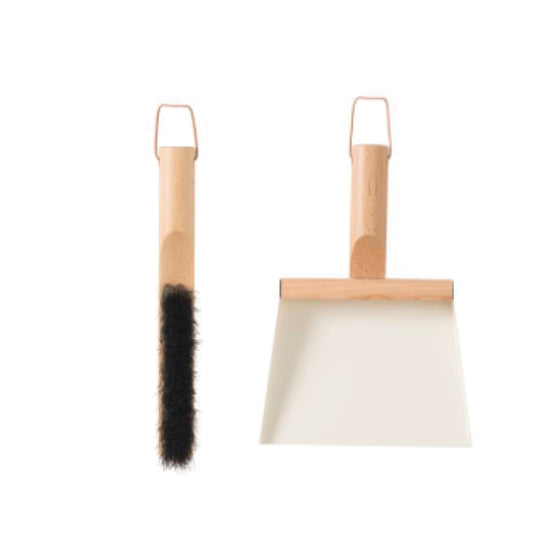 This stylish Andree Jardin brush and shovel set is a must-have kitchen accessory. Designed and made in France using high quality materials.  The set is made of natural beech wood and the shovel is made of white powdercoated metal.  Dimensions: Brush 30cm long x 9cm wide, shovel 30cm long x 20cm wide 