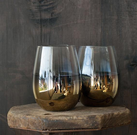 Gold foil stemless tumbler