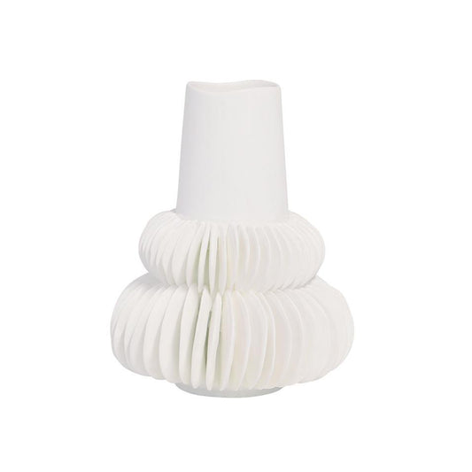 Frill fine bone china vase white
