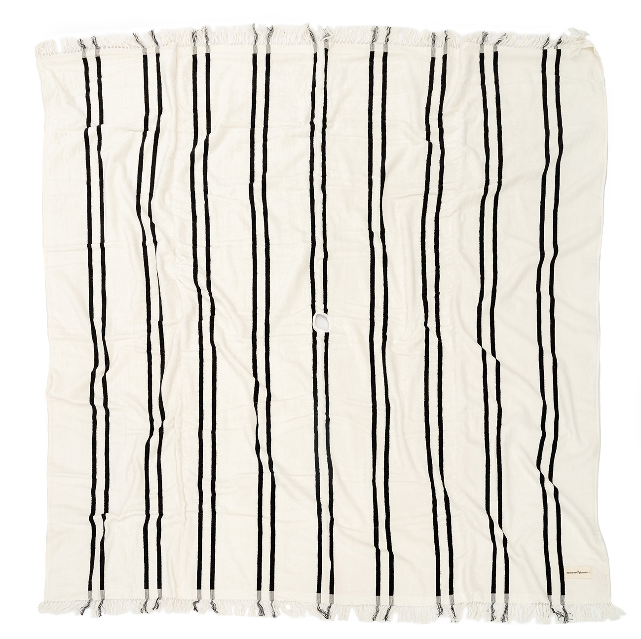 XL beach blanket black stripe