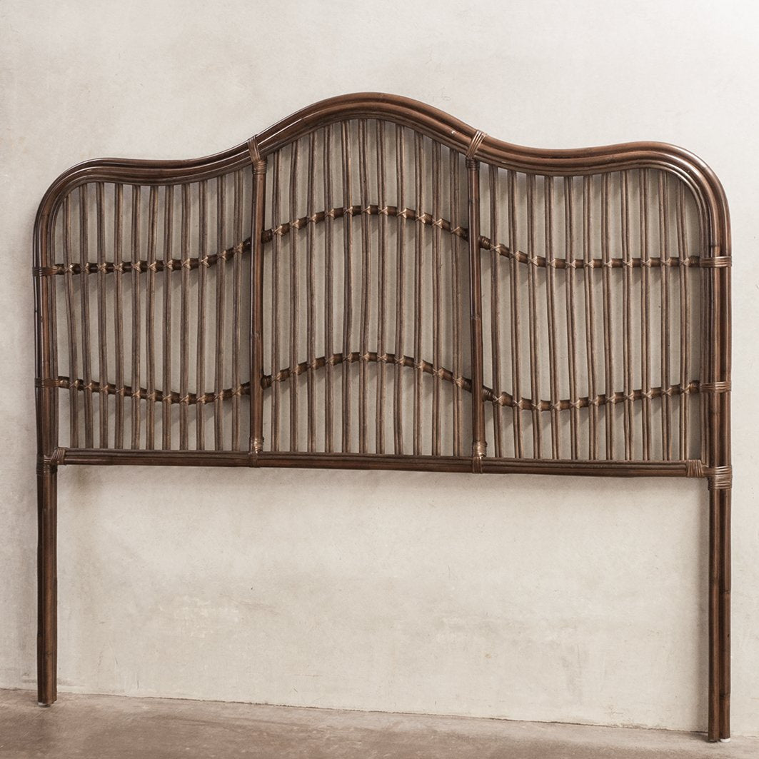 Rattan headboard brown wash