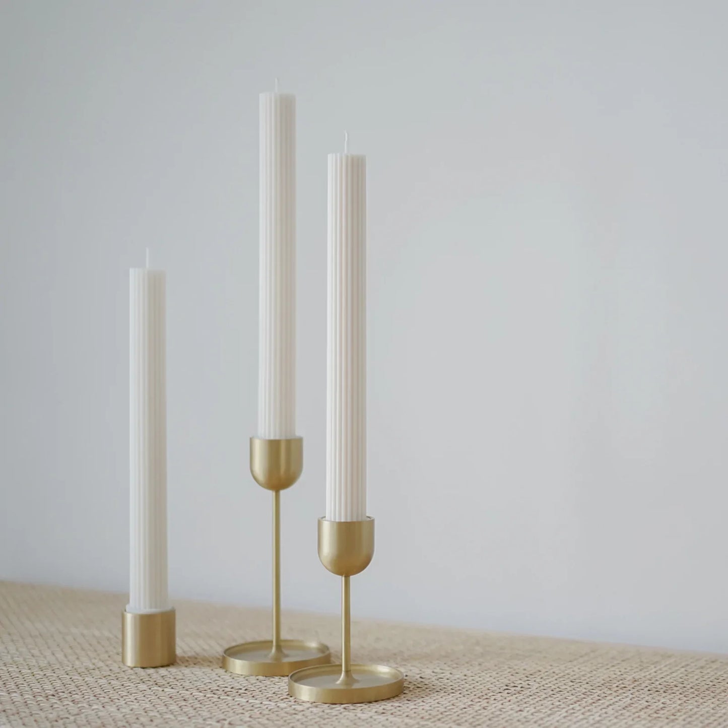 Column candleholder brass