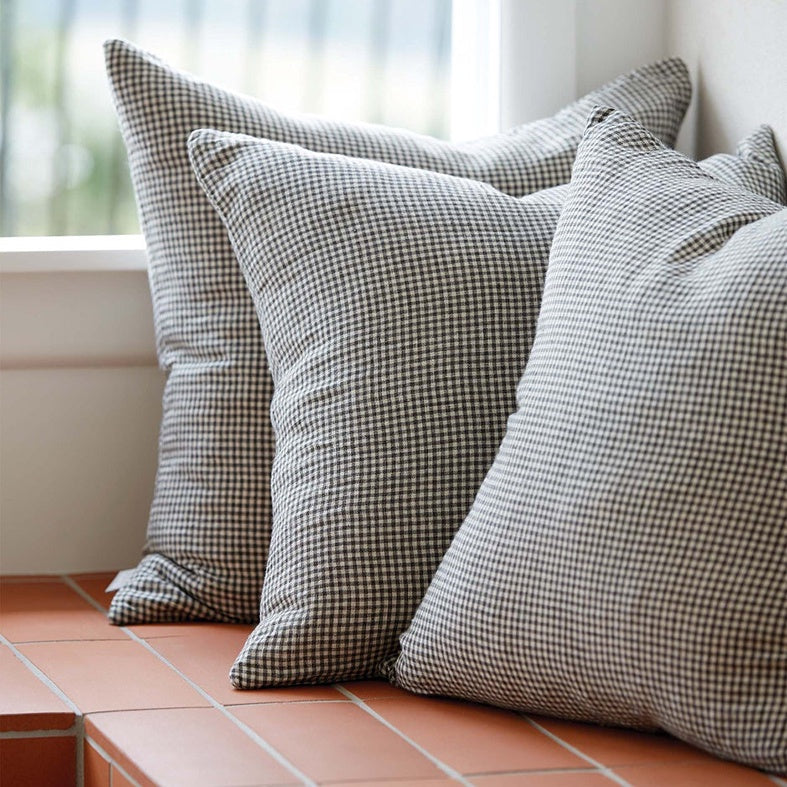 Bonnie linen cushion cover black 55cm