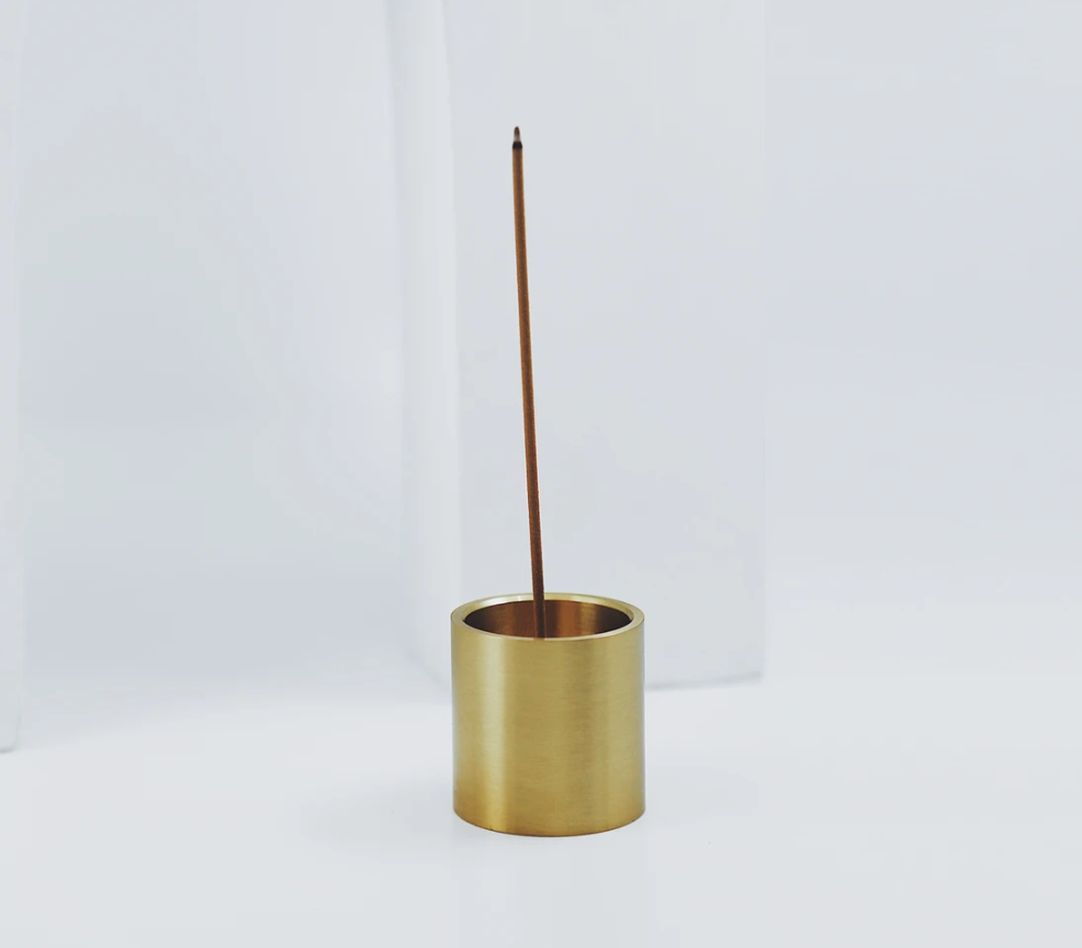 Column candle holder brass