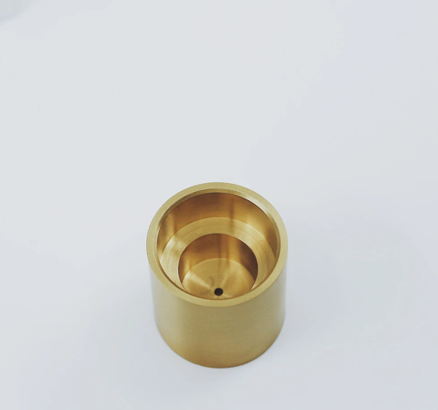 Column candleholder brass