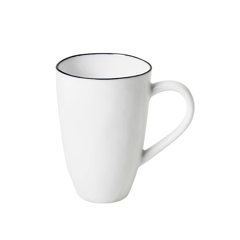 Broste salt mug white with black rim