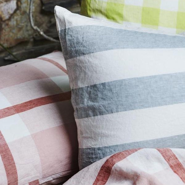 SOW stripe linen pillowcase set standard grey