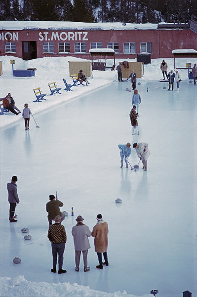 Slim Aarons 'Curling at St. Moritz' photographic print