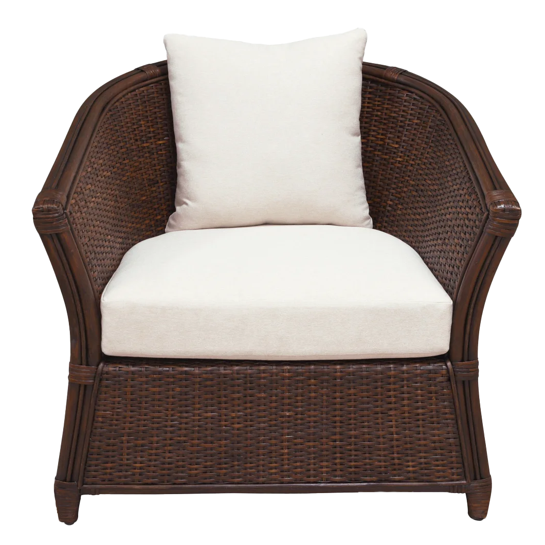 Plantation dark rattan armchair