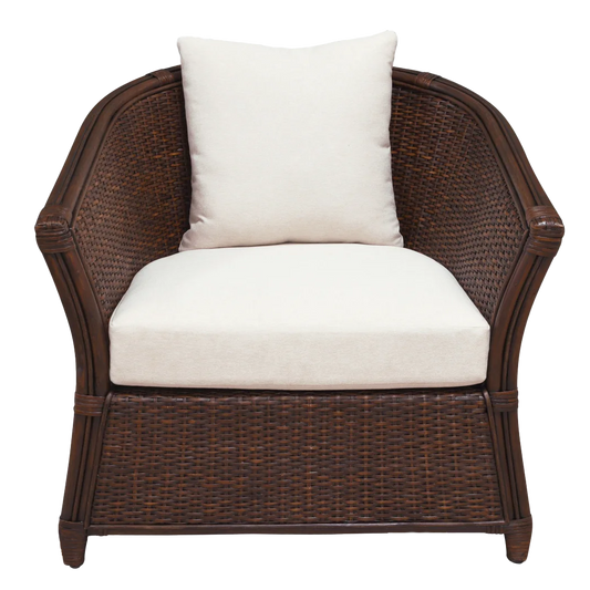 Plantation dark rattan armchair