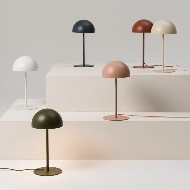 Dome table lamp bone