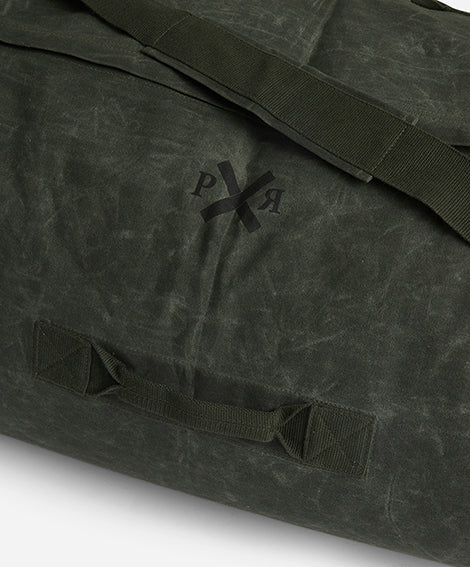 Pony Rider waxed canvas duffle bag green